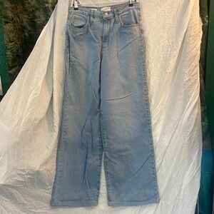 Wide leg high rise jeans